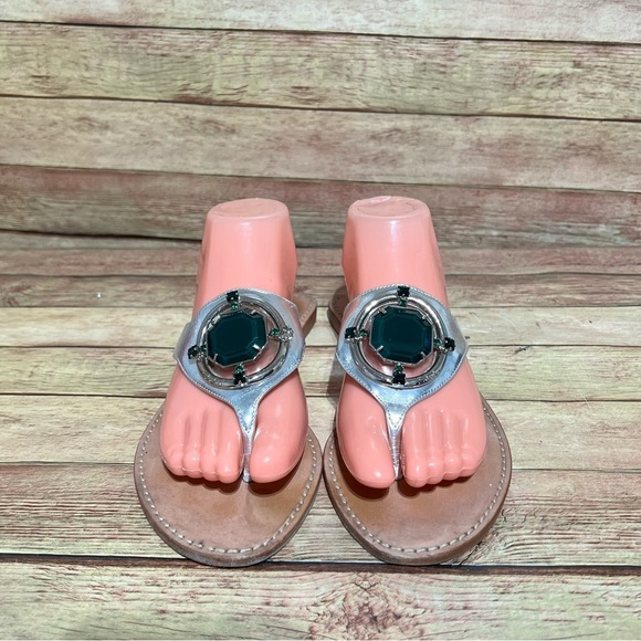 Sebastian Big Jeweled Thong Sandals - Picture 4 of 8